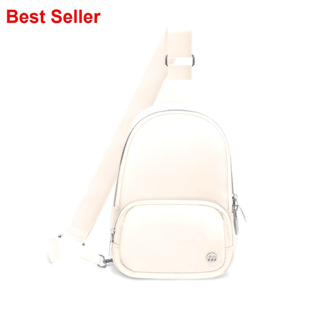 Nylon Crossbody Bag With 5 Pockets Adjustable Strap Travel Sling